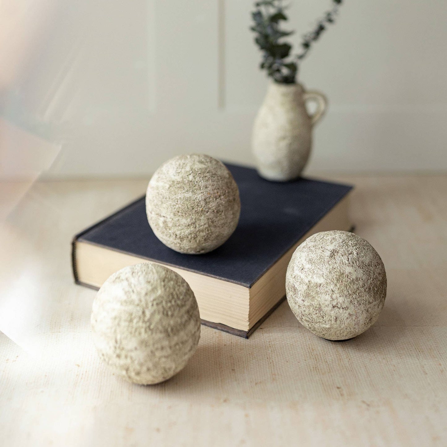 Charlotte Set of 3 Decorative Balls Antique White Terracotta