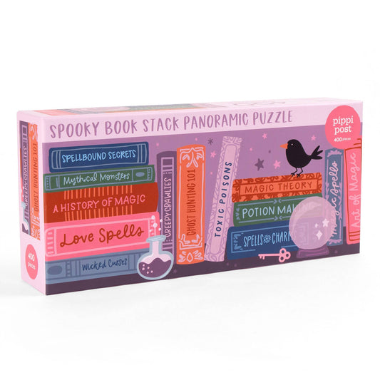 Spooky Bookshelf - 400 Piece Panoramic Jigsaw Puzzle