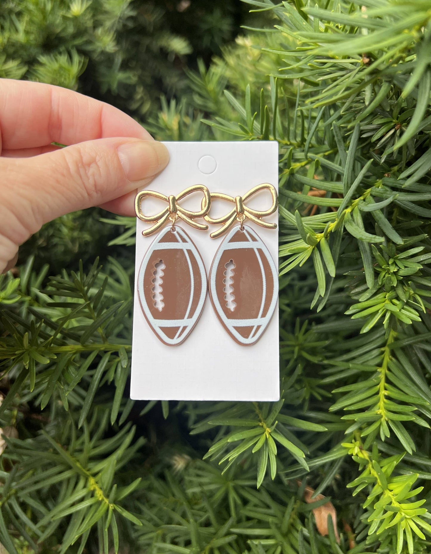 Bow Football Acrylic Earrings