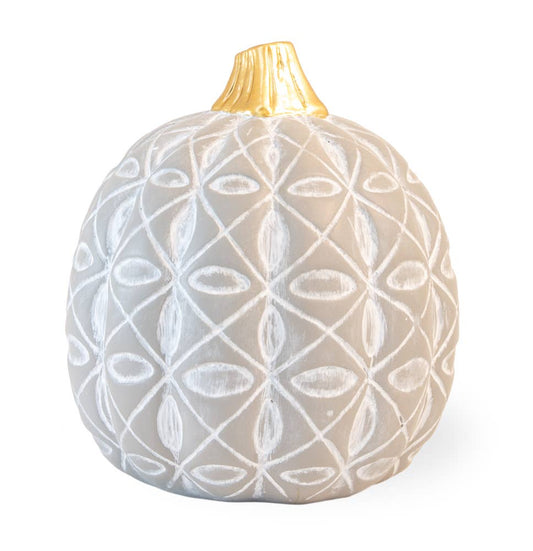 Gray Diamond Flower Pumpkin