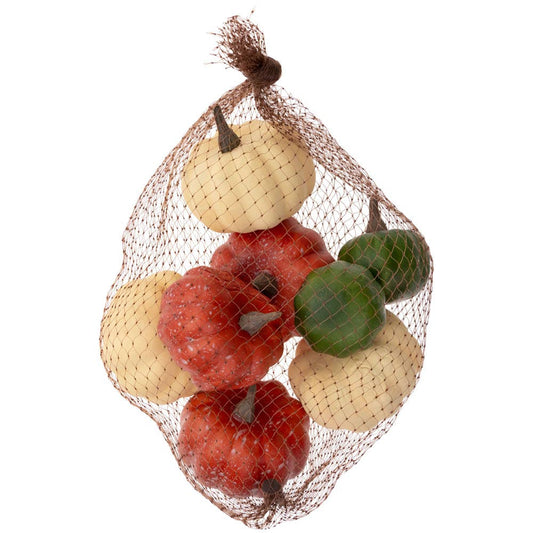 Mini Autumn Pumpkins In Bag Set Of 8 Fall