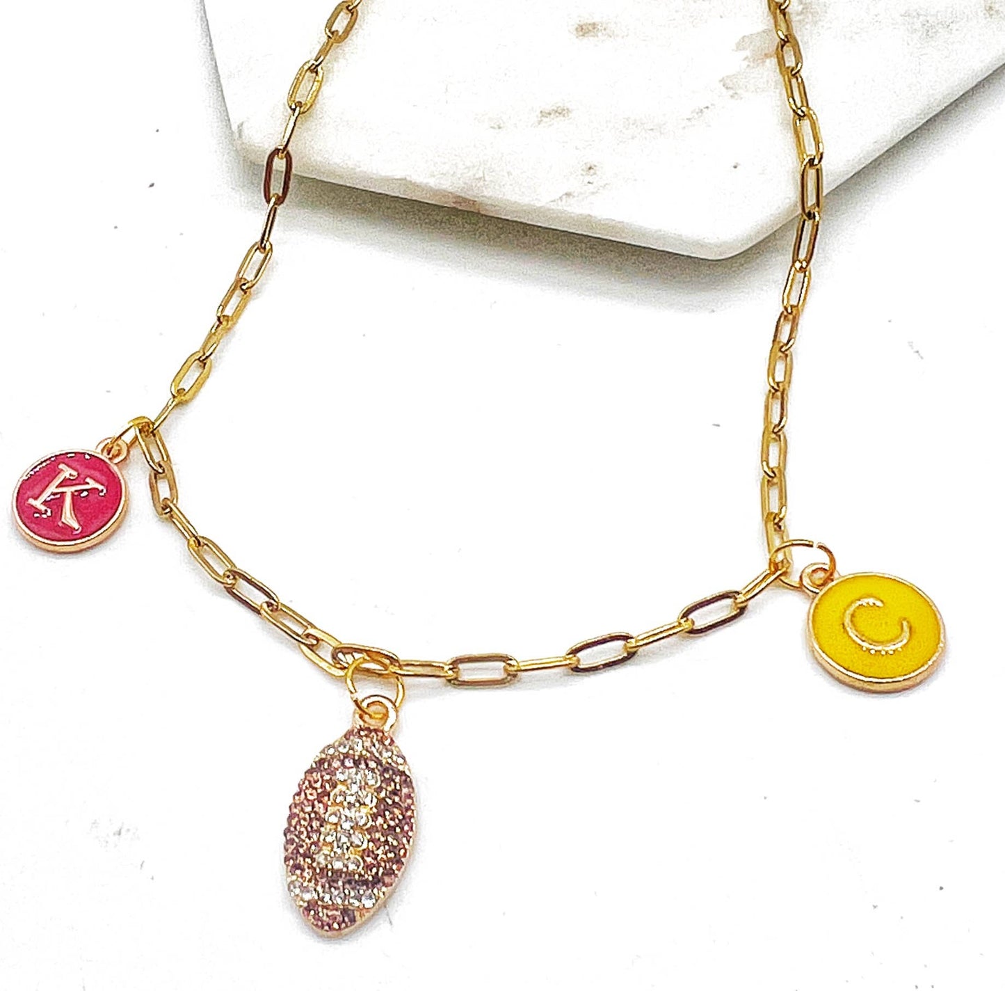 KC Football Charm Necklace