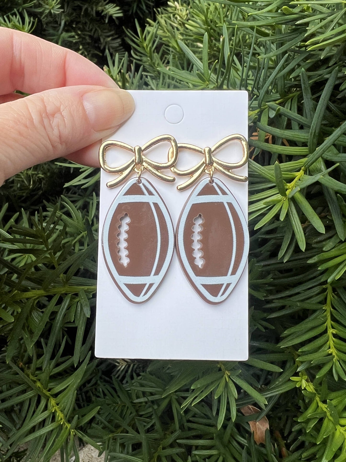 Bow Football Acrylic Earrings