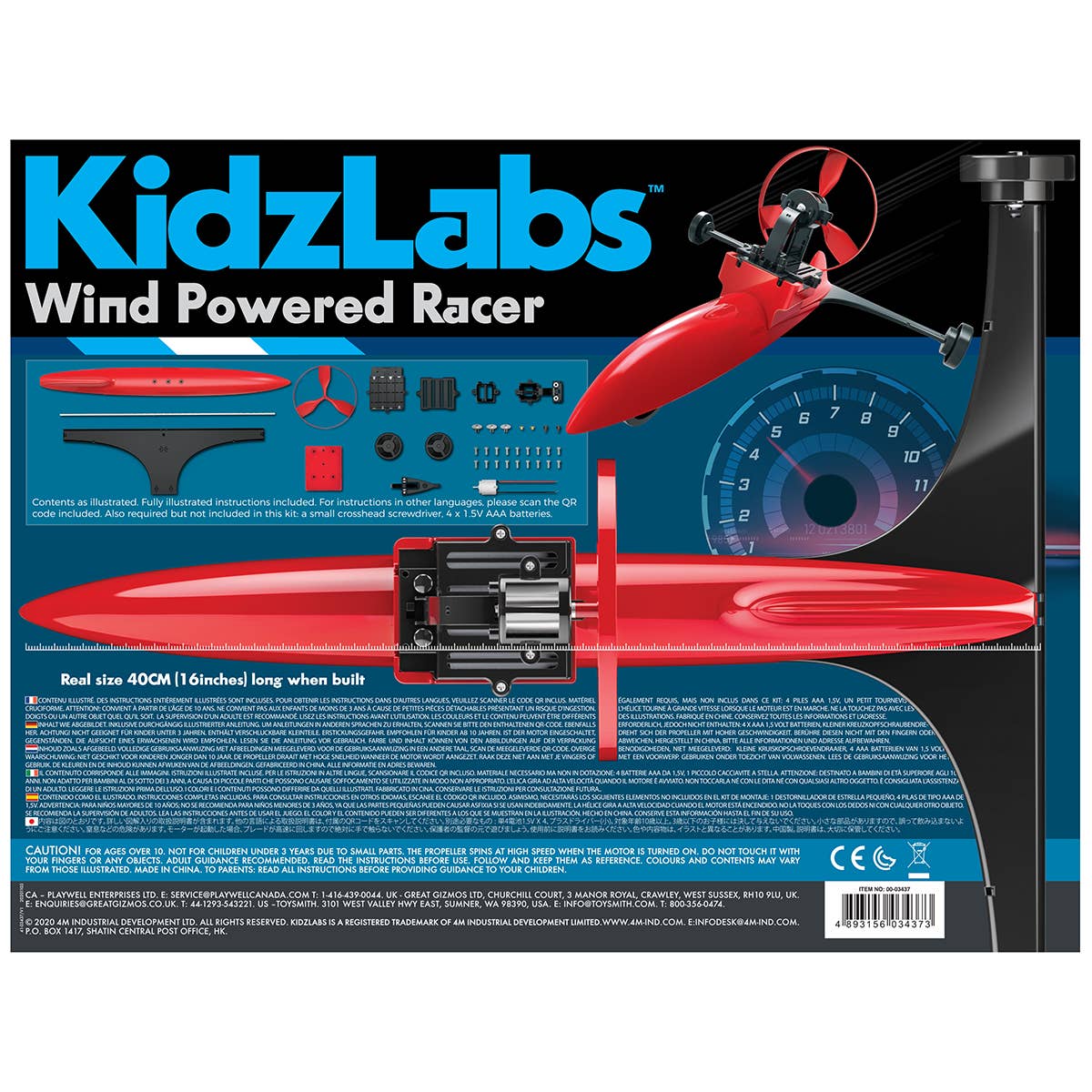 4M Wind Powered Racer STEM Build It Science Kit