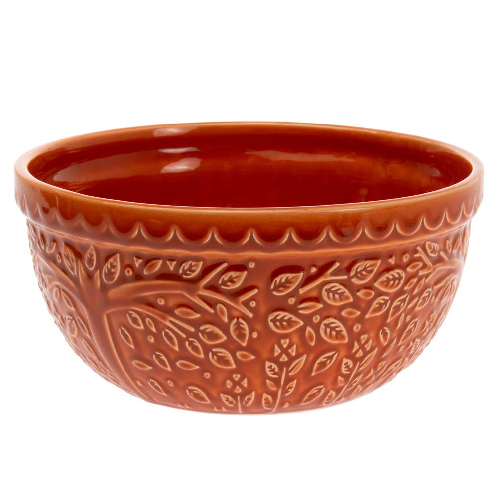 Spicy Orange Leaf Embossed Ceramic Bowl