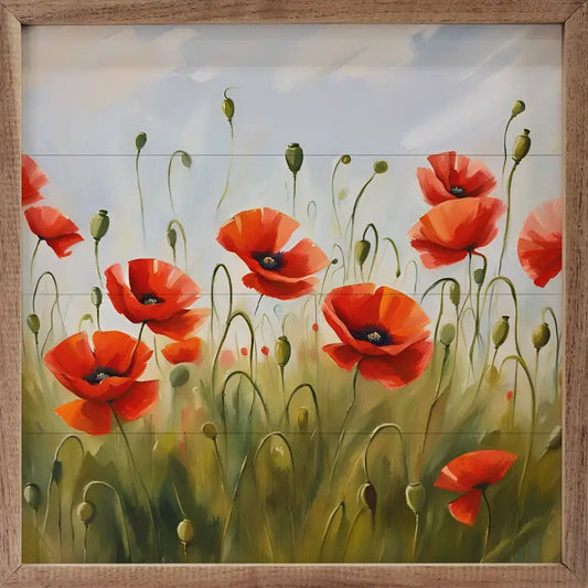 Red Poppy Field Sign